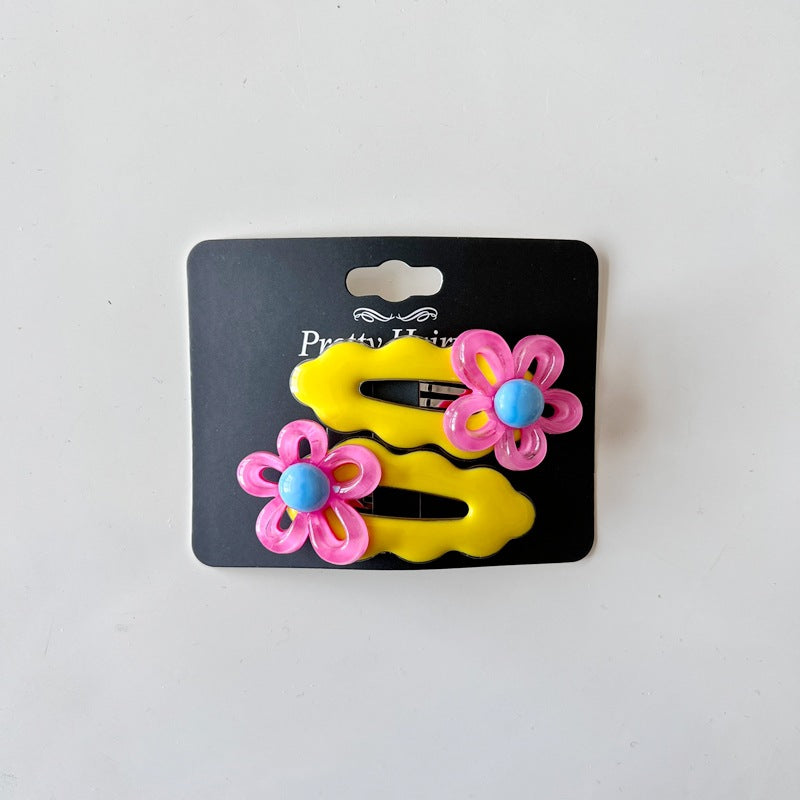 Colorful Wave Hair Clips for Kids - Cute Floral Design
