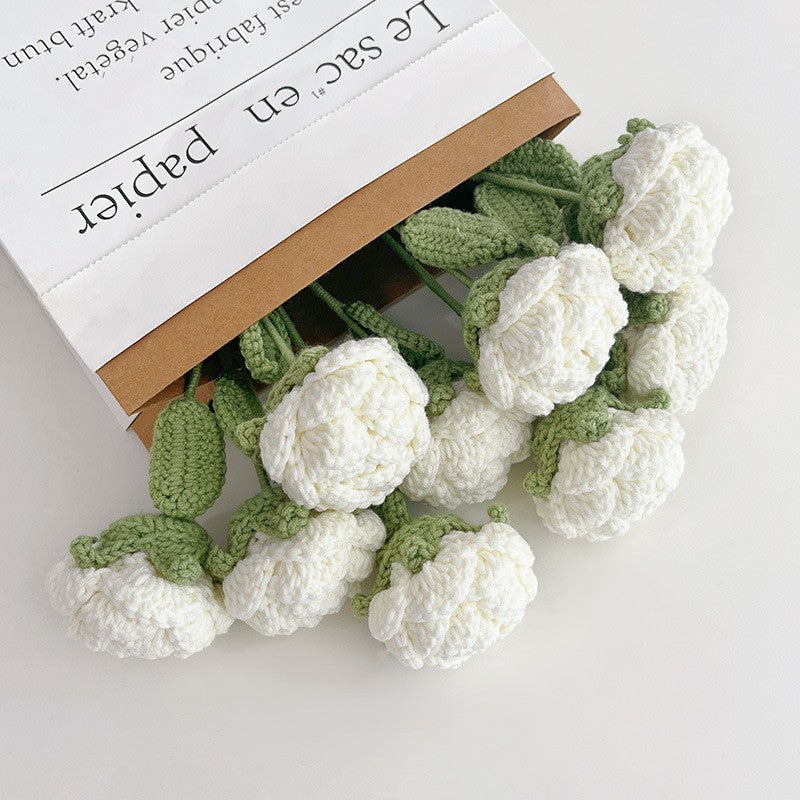 Single Stem Dried Flower Rose Tulip Bouquet Decor