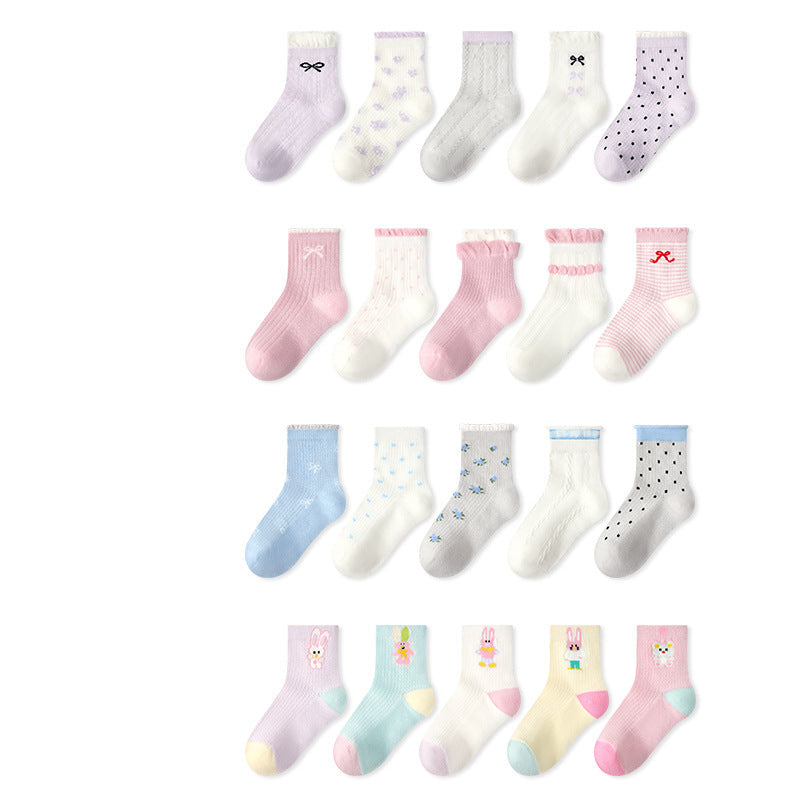 Kids Mesh Cotton Socks Cute Cartoon Breathable Everyday