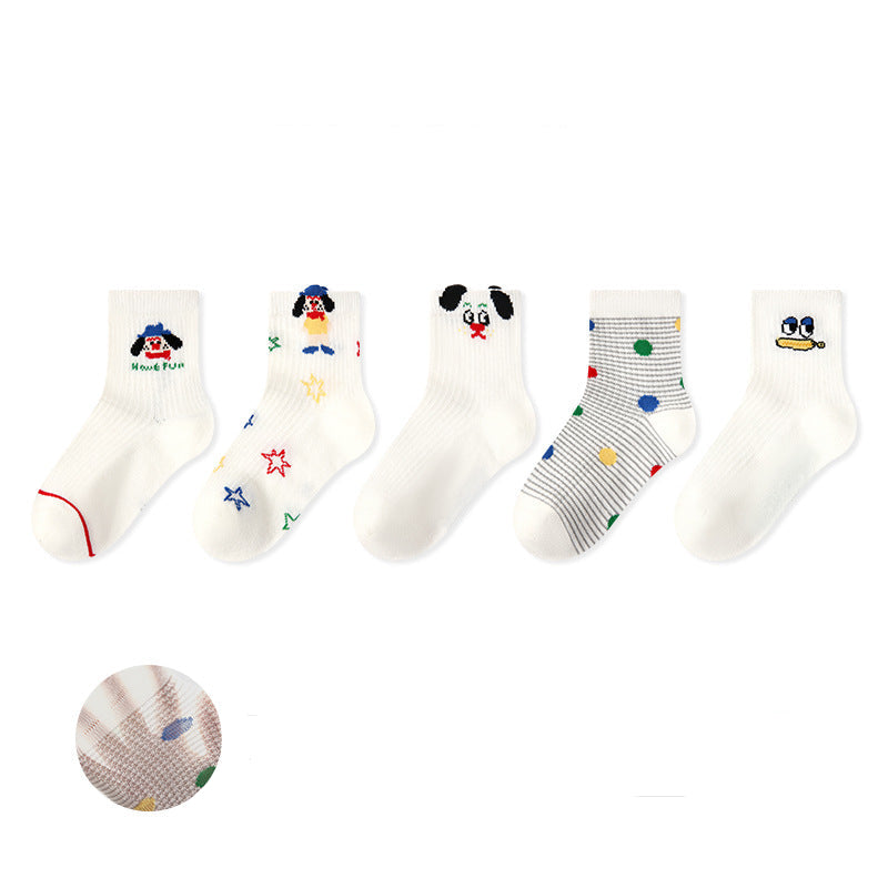 Kids Mesh Cotton Socks Cute Cartoon Breathable Everyday