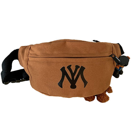 Trendy Canvas Crossbody Bag for Kids with Letter Design