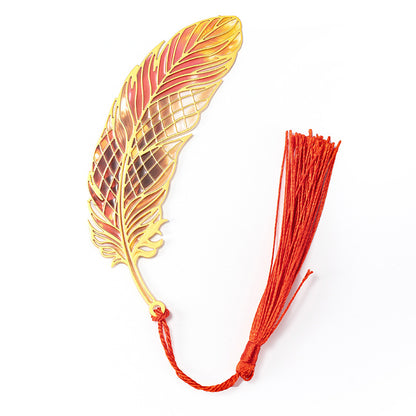 Peacock Feather Bookmark Hollow Cutout Metal Gift