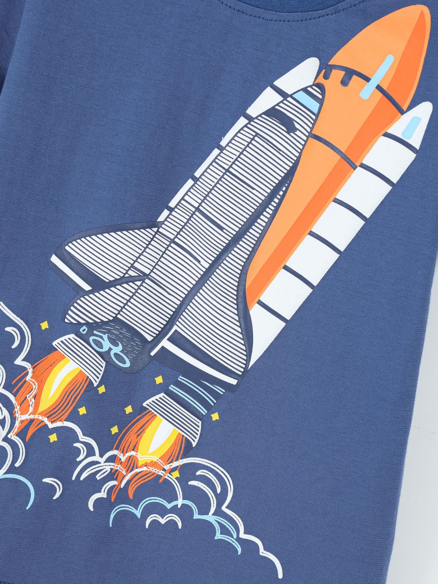 Trendy Rocket Print Short Sleeve T-Shirt for Boys
