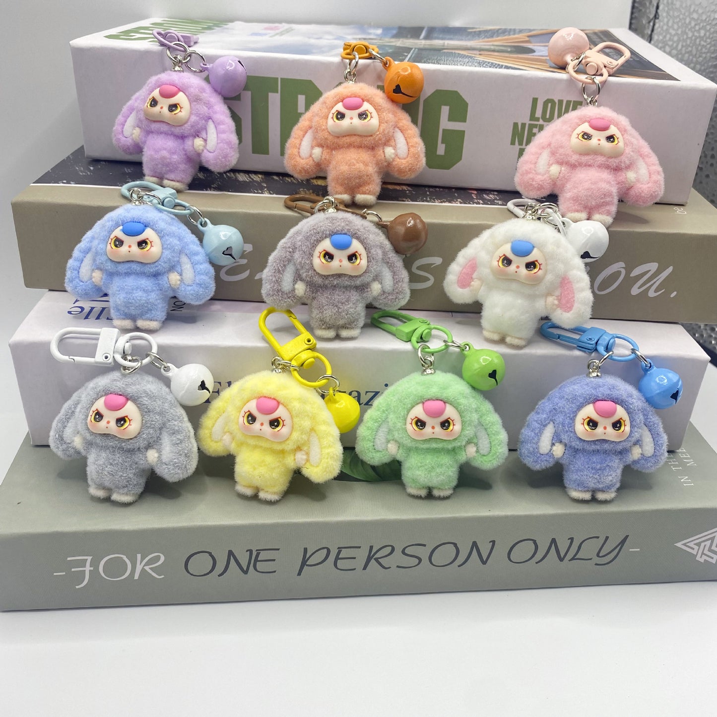 Plush Bow Tie Big-Eared Doll Keychain