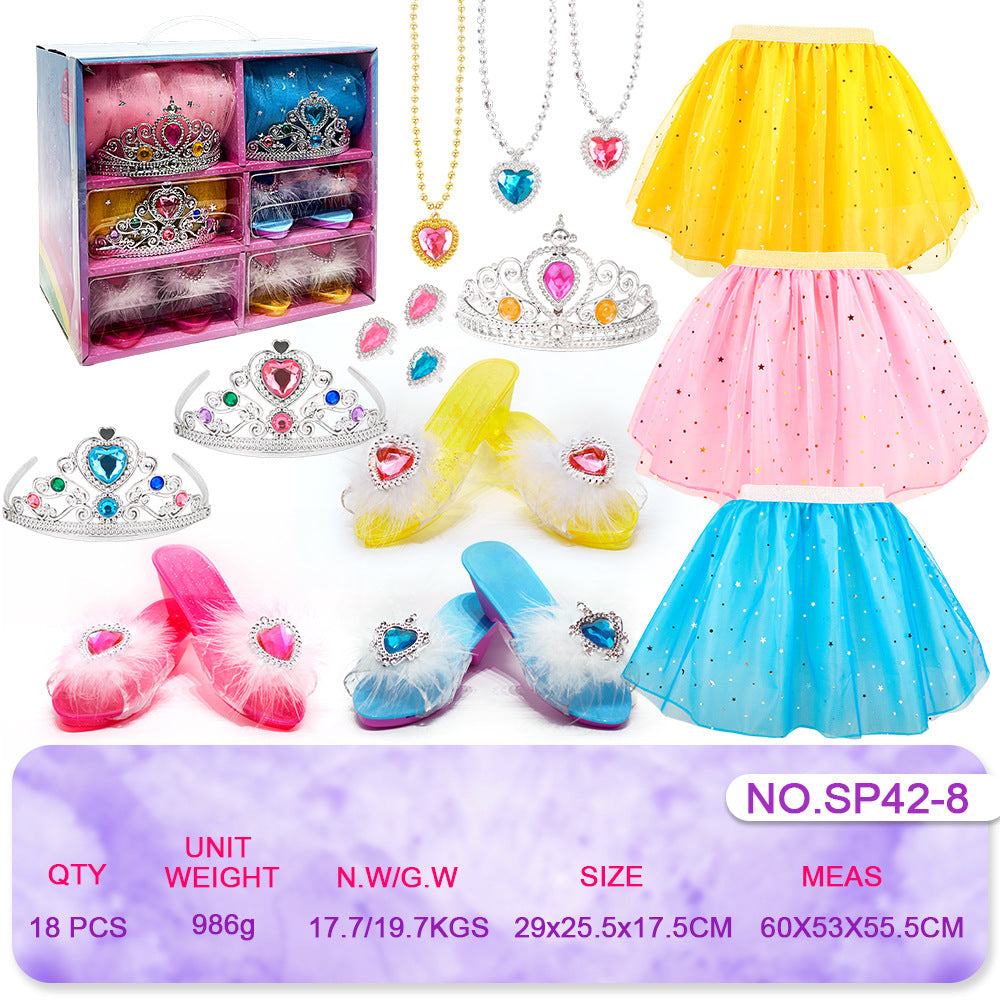 Princess Dress Up Set with Crown for Kids