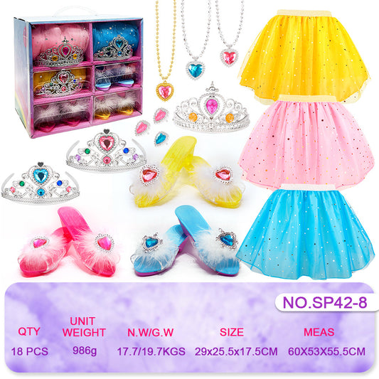 Princess Dress Up Set with Crown for Kids