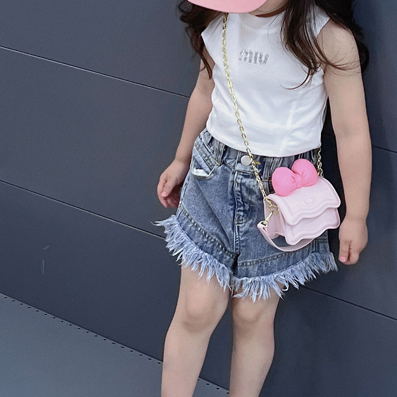 Kids Mini Shoulder Bag Bow Chain Crossbody Bag