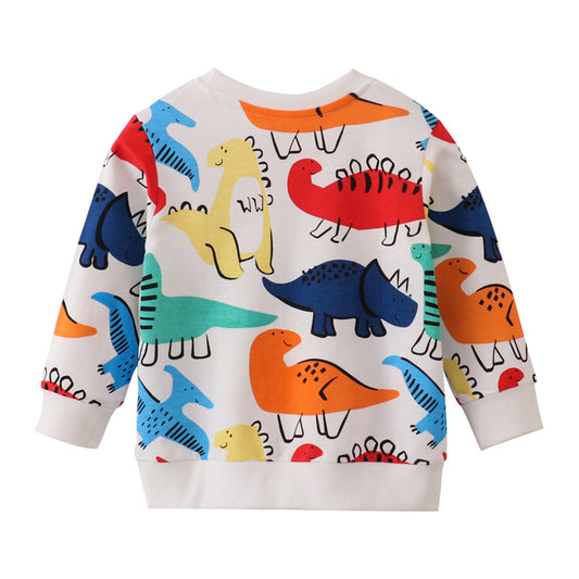 Girls' Cartoon Sweatshirt Soft Cotton Long Sleeve Pullover