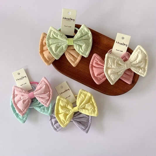 Children's Bow Hair Ties Colorful Fabric Hair Bands