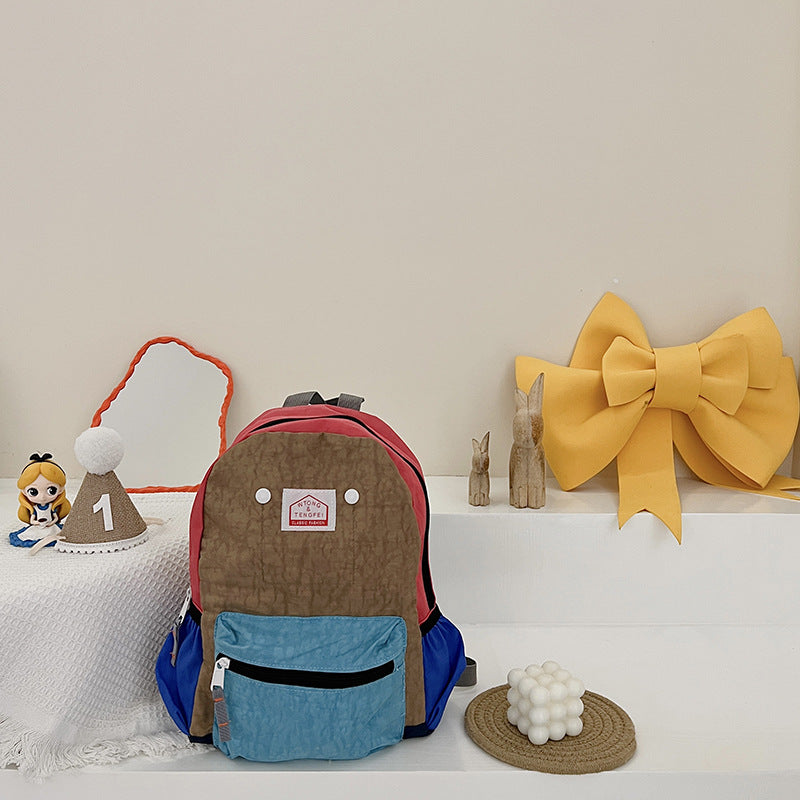 Kids Canvas Backpack Casual Lightweight Double Shoulder Bag