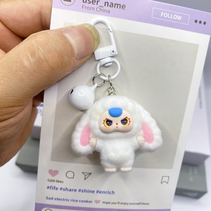 Plush Bow Tie Big-Eared Doll Keychain