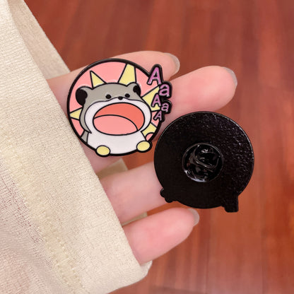 Cute Hamster Selfie Brooch Cartoon Animal Metal Badge Gift