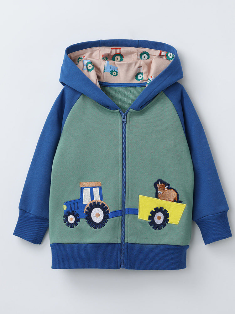 Creative Cartoon Zip-Up Hoodie for Kids