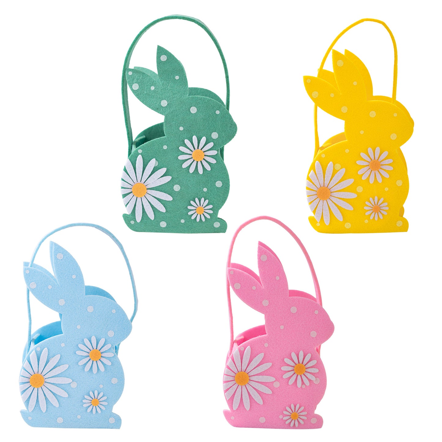 Easter Bunny 3D Felt Basket Cute Rabbit Tote Bag