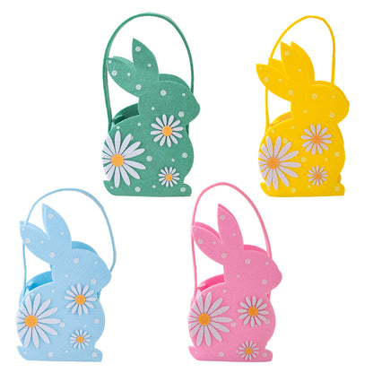 Easter Bunny 3D Felt Basket Cute Rabbit Tote Bag