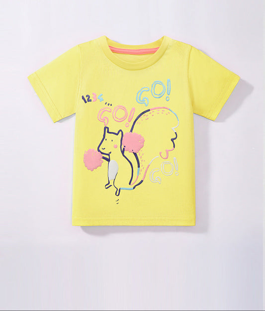 Cartoon Animal Cotton T-Shirt for Kids