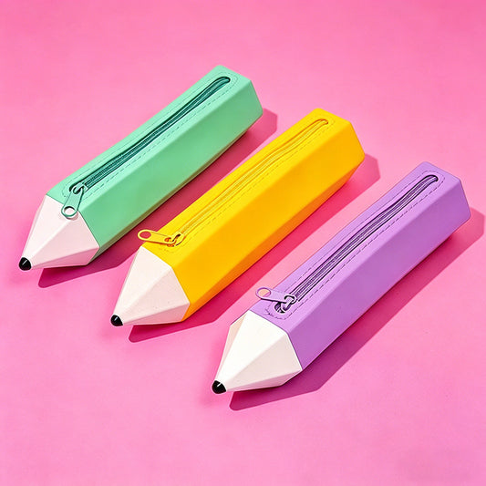 Silicone Pencil Case Pencil Shaped Zipper Portable