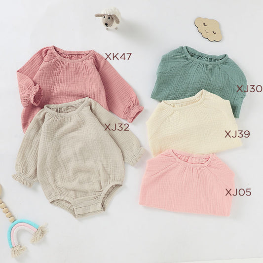 Baby Bodysuit Solid Color Triangle Crawling Outfit Organic Cotton