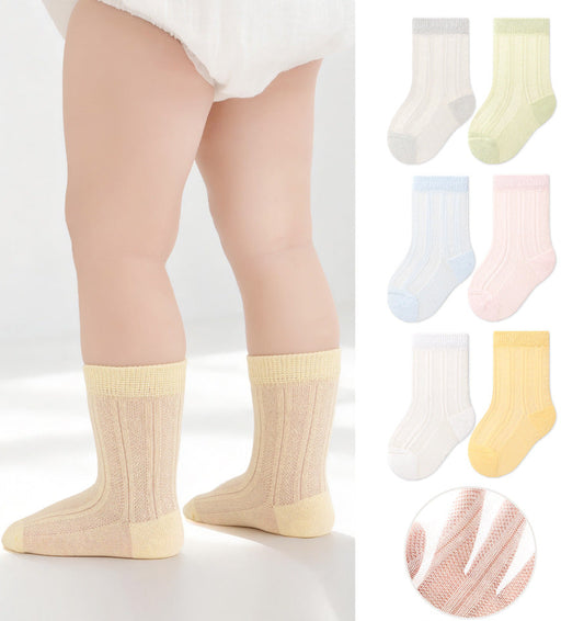 Breathable Cotton Baby Socks Unisex Mid-Calf
