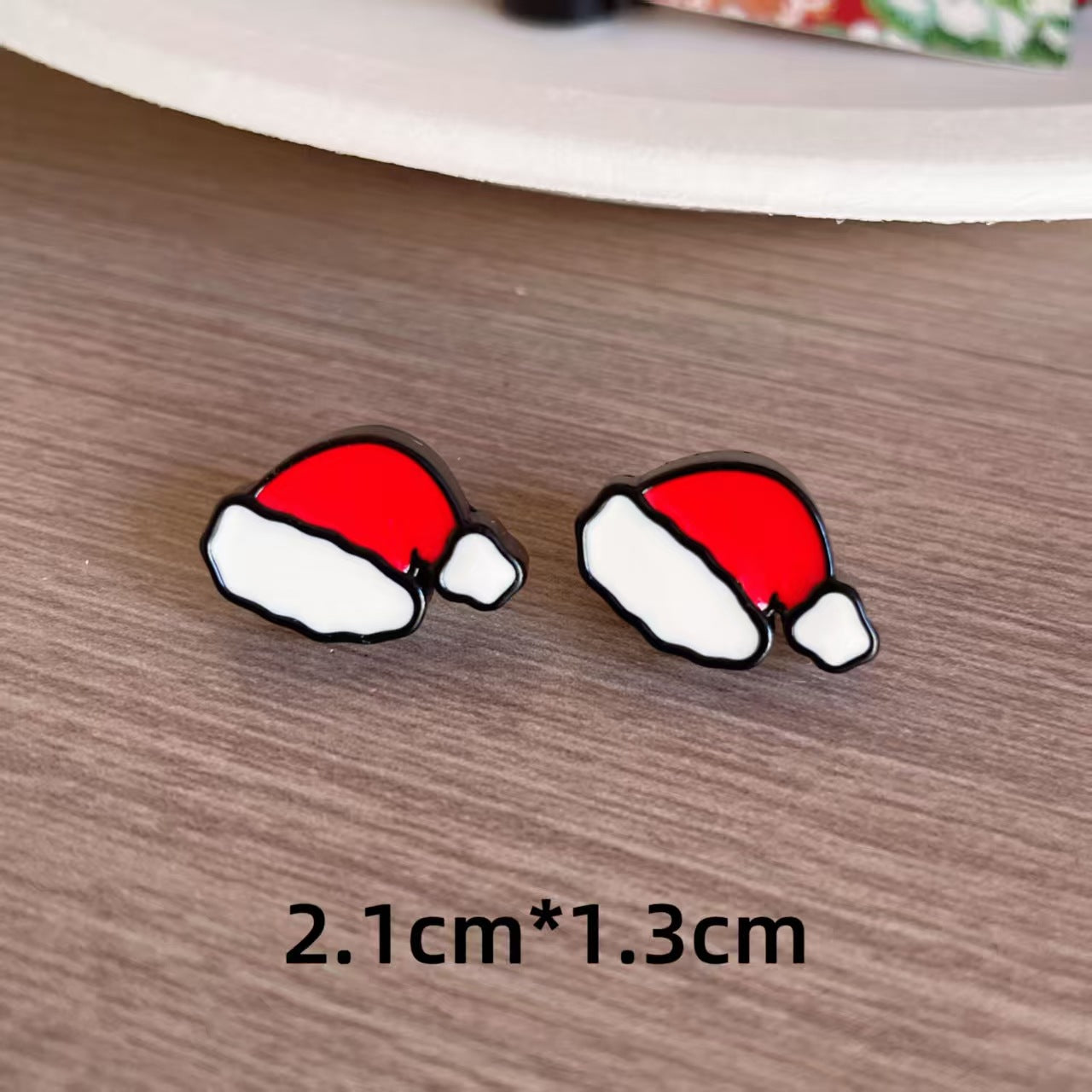 Cute Christmas Cartoon Character Earrings - Resin Drip Design