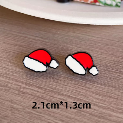 Cute Christmas Cartoon Character Earrings - Resin Drip Design