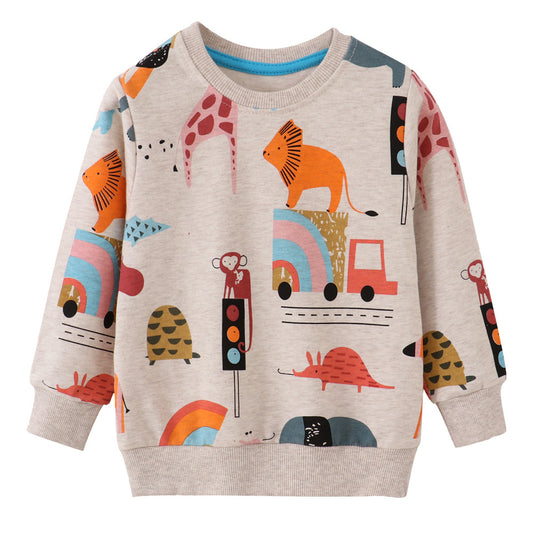 Cute Cartoon Cotton Sweatshirt for Boys