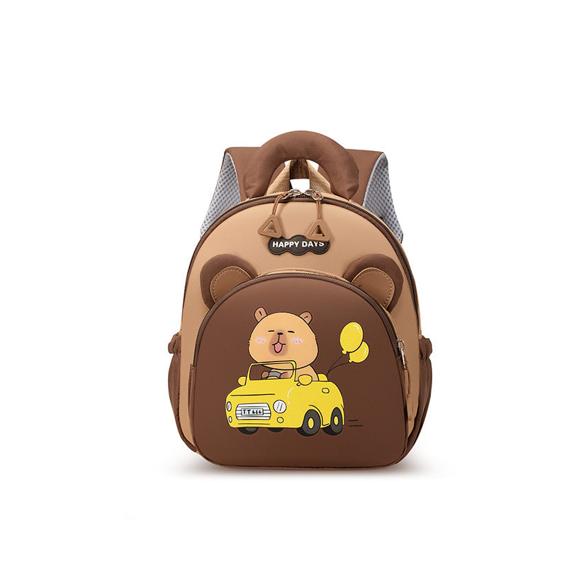 Capybara Children’s Backpack Cute Cartoon Design Breathable Large Capacity