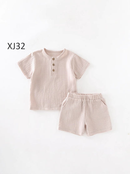 Comfortable Breathable Short Sleeve Short Set for Kids