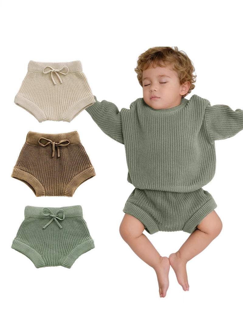 Hand-Knitted Baby Shorts Soft Cotton All-Season Unisex