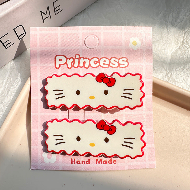 Cute Cartoon Dopamine Hair Clips for Girls - Princess Series Hair Accessories