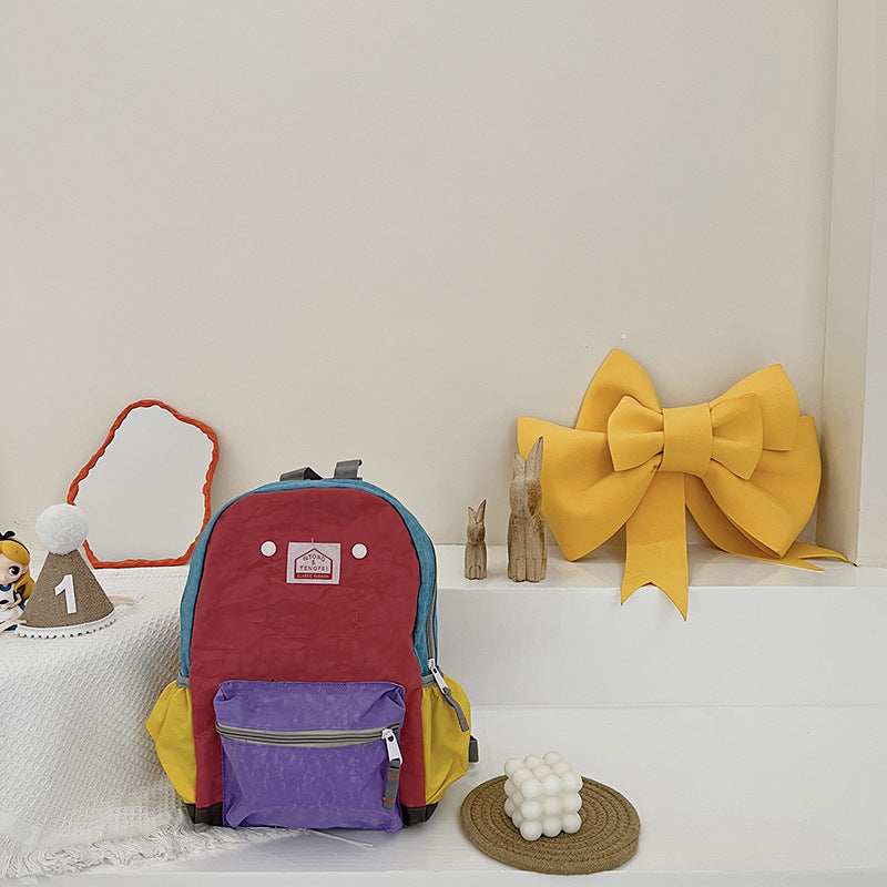 Kids Canvas Backpack Casual Lightweight Double Shoulder Bag