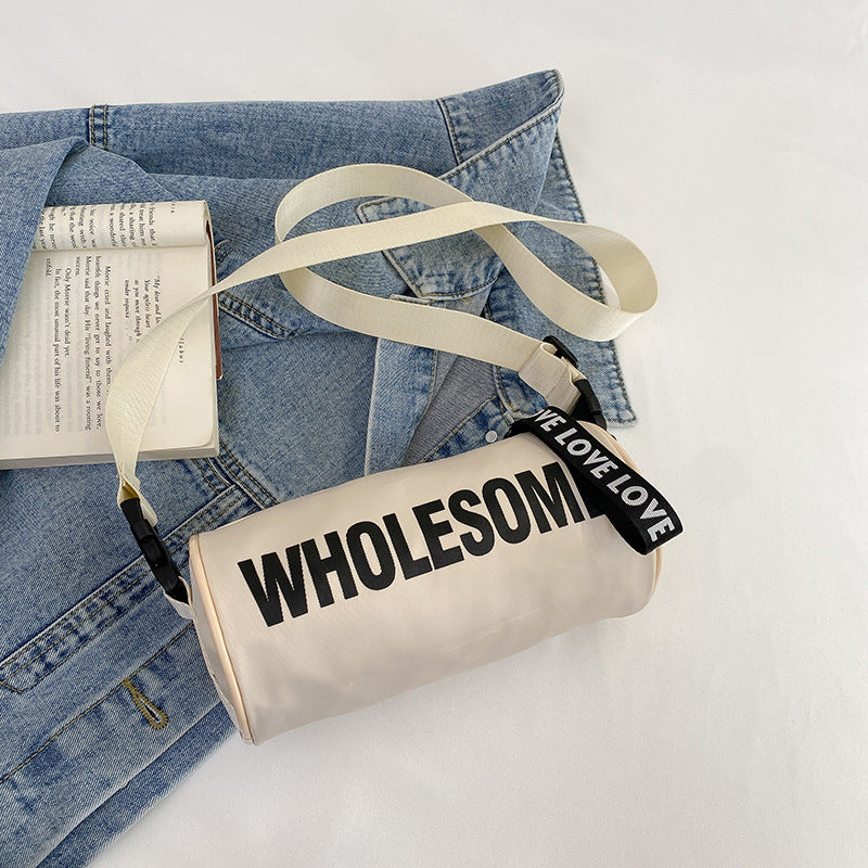 Trendy Letter Print Canvas Crossbody Bag for Kids