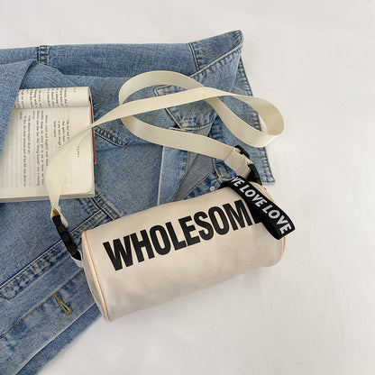 Trendy Letter Print Canvas Crossbody Bag for Kids