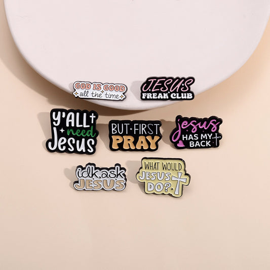 Creative Letter Brooch Metal Badge Scarf Clip Fashion Accessory