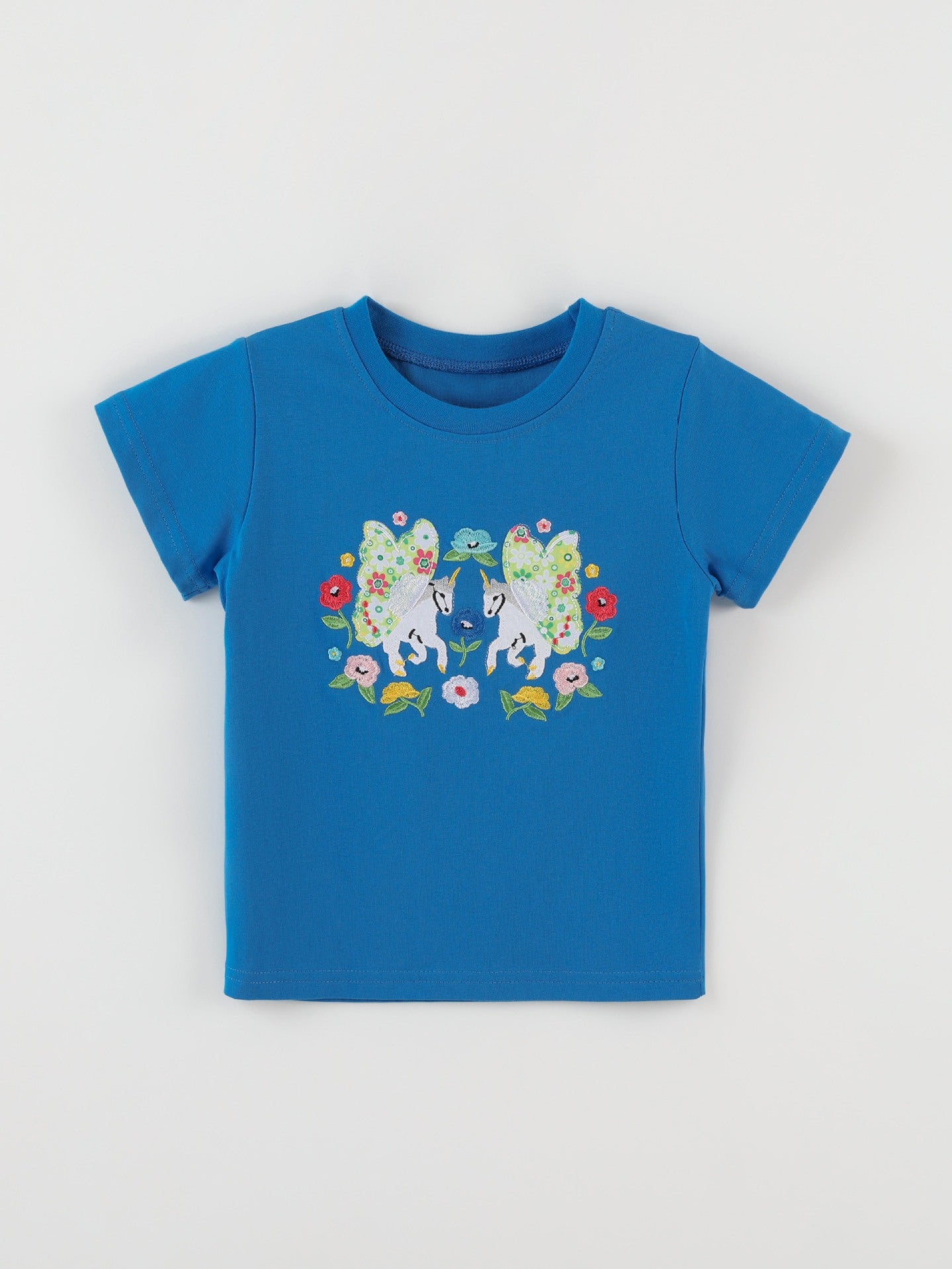 Unicorn Embroidered Short Sleeve T-Shirt for Girls