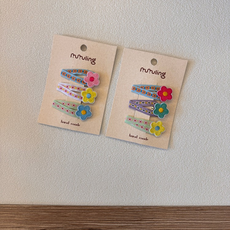 Kids' Flower Hair Clips Cute Pearl Bow Hair Accessories