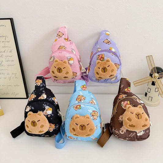 Cute Plush Capybara Crossbody Bag for Kids