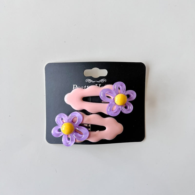 Colorful Wave Hair Clips for Kids - Cute Floral Design