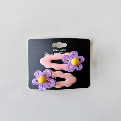 Colorful Wave Hair Clips for Kids - Cute Floral Design