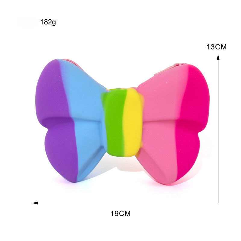 Pencil Case Silicone Bow Large Capacity Zipper Travel