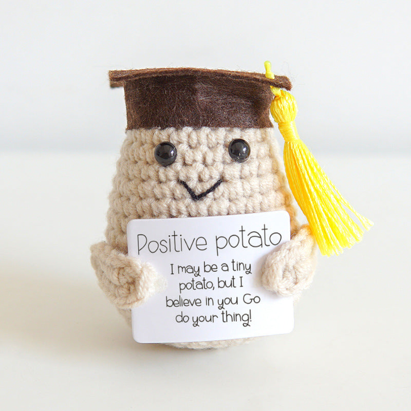 Handmade Positive Energy Potato Plush Toy with Quirky Expressions