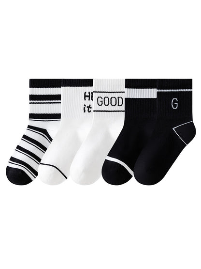 Color Block Cotton Mid-Calf Basketball Socks for Kids
