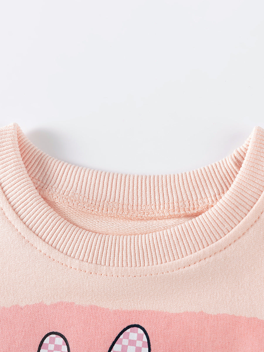 Cartoon Long Sleeve Hoodie for Girls Cotton Fall Outfit