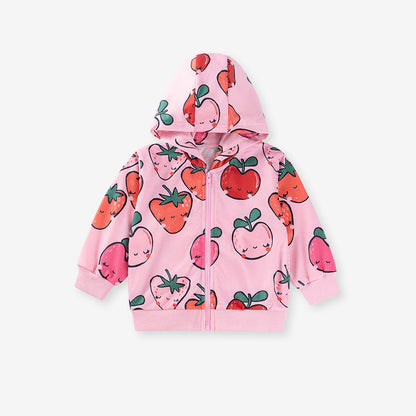 Cartoon Long Sleeve Hoodie for Girls Soft Polyester Casual Wear