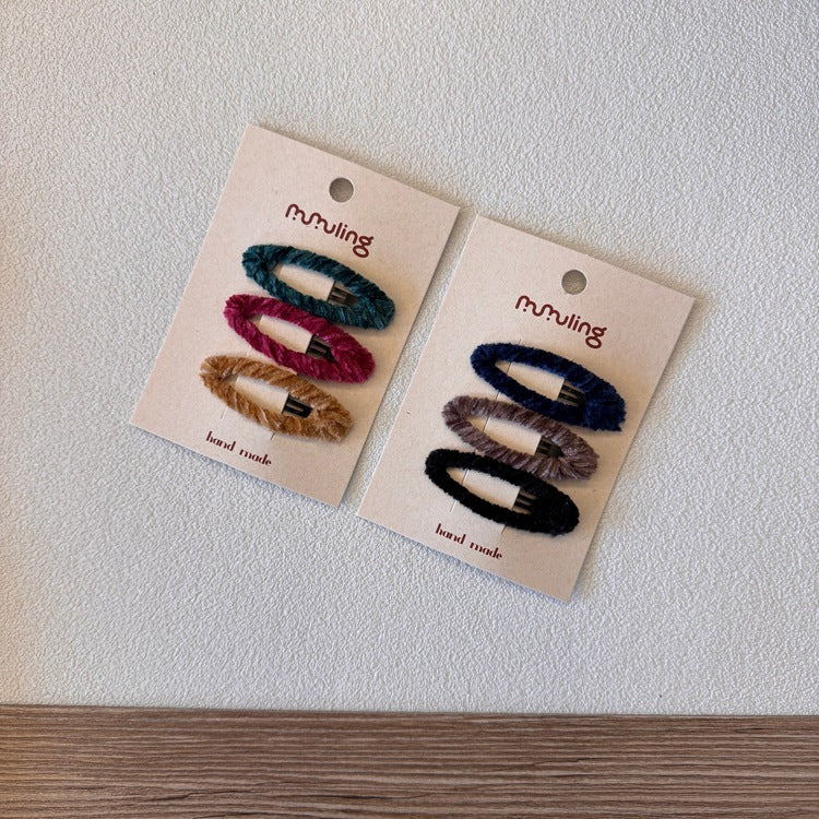 Geometric Pattern BB Hair Clips for Kids - Handcrafted Hair Accessories