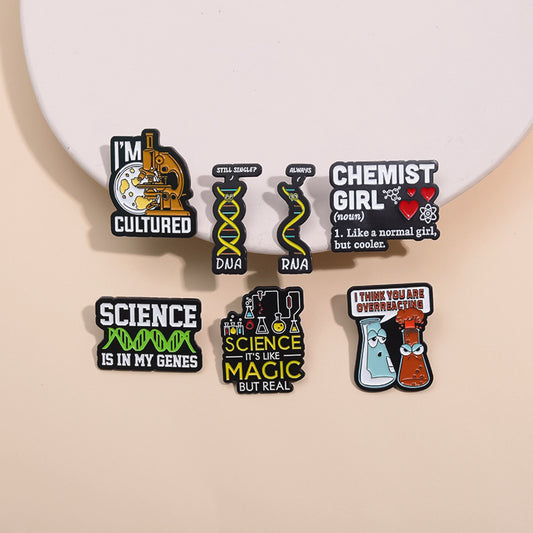 Creative DNA/RNA Structure Badge Zinc Alloy Brooch