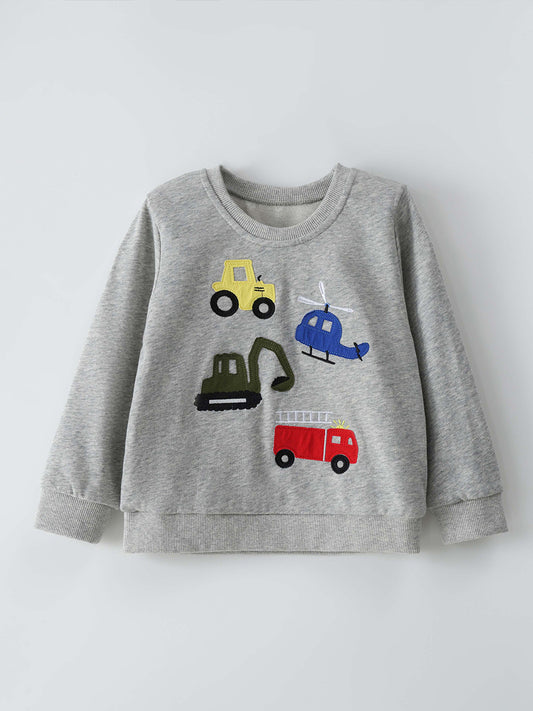Cartoon Pattern Long Sleeve Sweatshirt for Kids