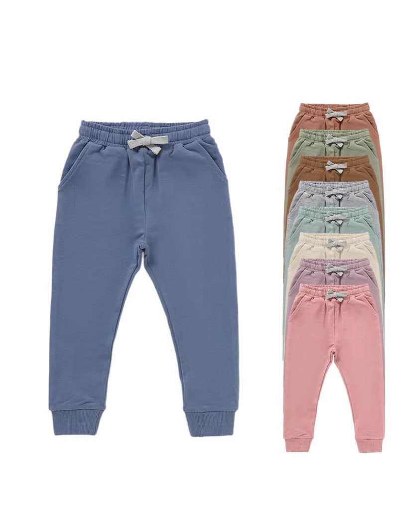 Children's Solid Color Casual Pants Comfortable All-Season Style