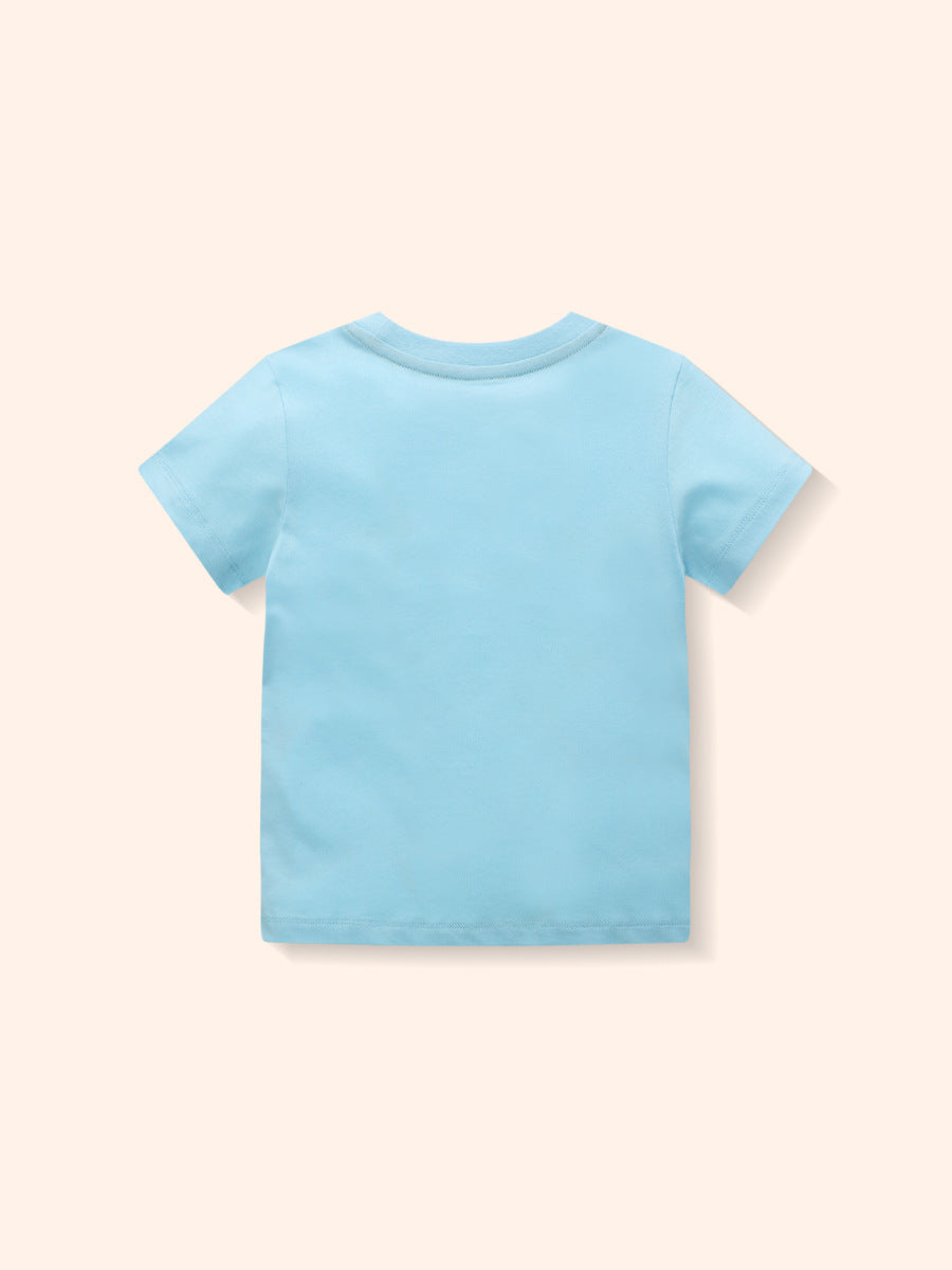 Kids Summer Short Sleeve T-Shirt Animal Print Casual Top