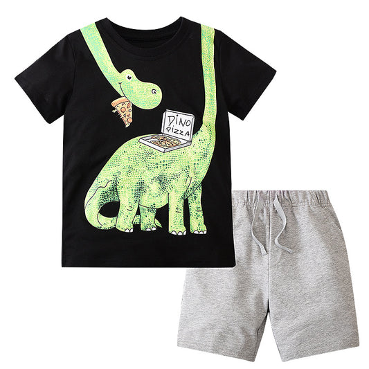 Summer Boys' Short Sleeve T-Shirt and Shorts Set
